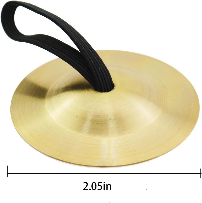 ZHYOHEN 6PCS Brass Finger Cymbals Diameter 2.1 Inch Percussion Instrument Teaching Aids Drums Accessories Suitable for Belly Dance and Ballroom Dancing - Image 2